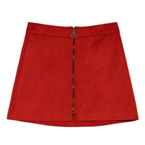 Zara Dresses & Skirts - Zara Trafaluc Red Suede Mini Skirt NWT 💃🏻